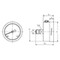 Buisveer manometer Type 1385 achteraansluiting roestvaststaal